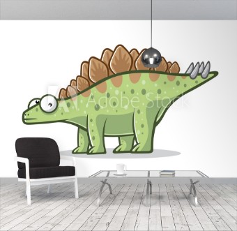 Picture of Cartoon Funny Stegosaurus